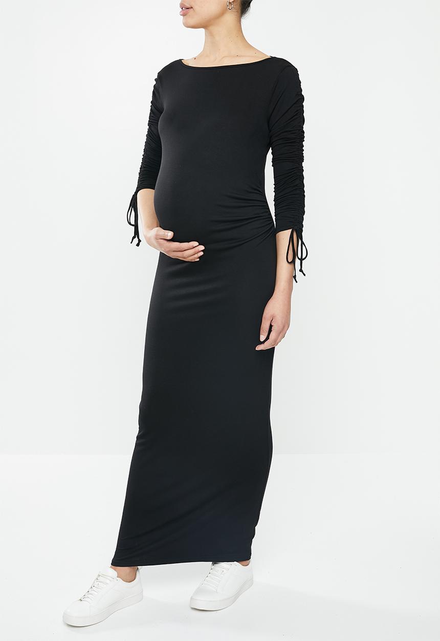 Superbalist - Maternity Ruched long sleeve bodycon - black