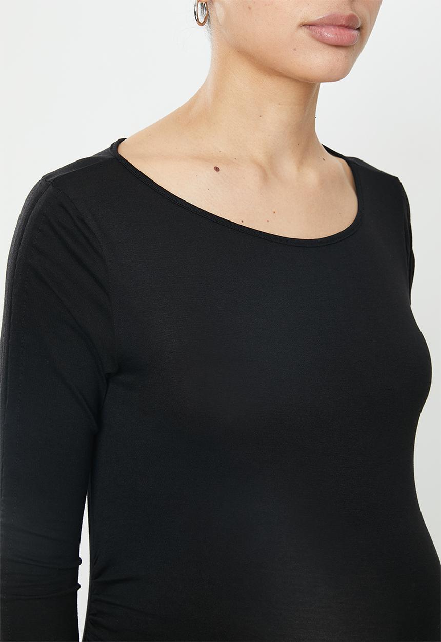Superbalist - Maternity Ruched long sleeve bodycon - black