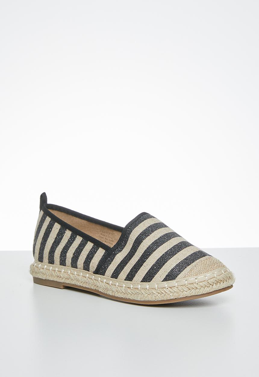 Butterfly Feet - Palm espadrille - black & neutral