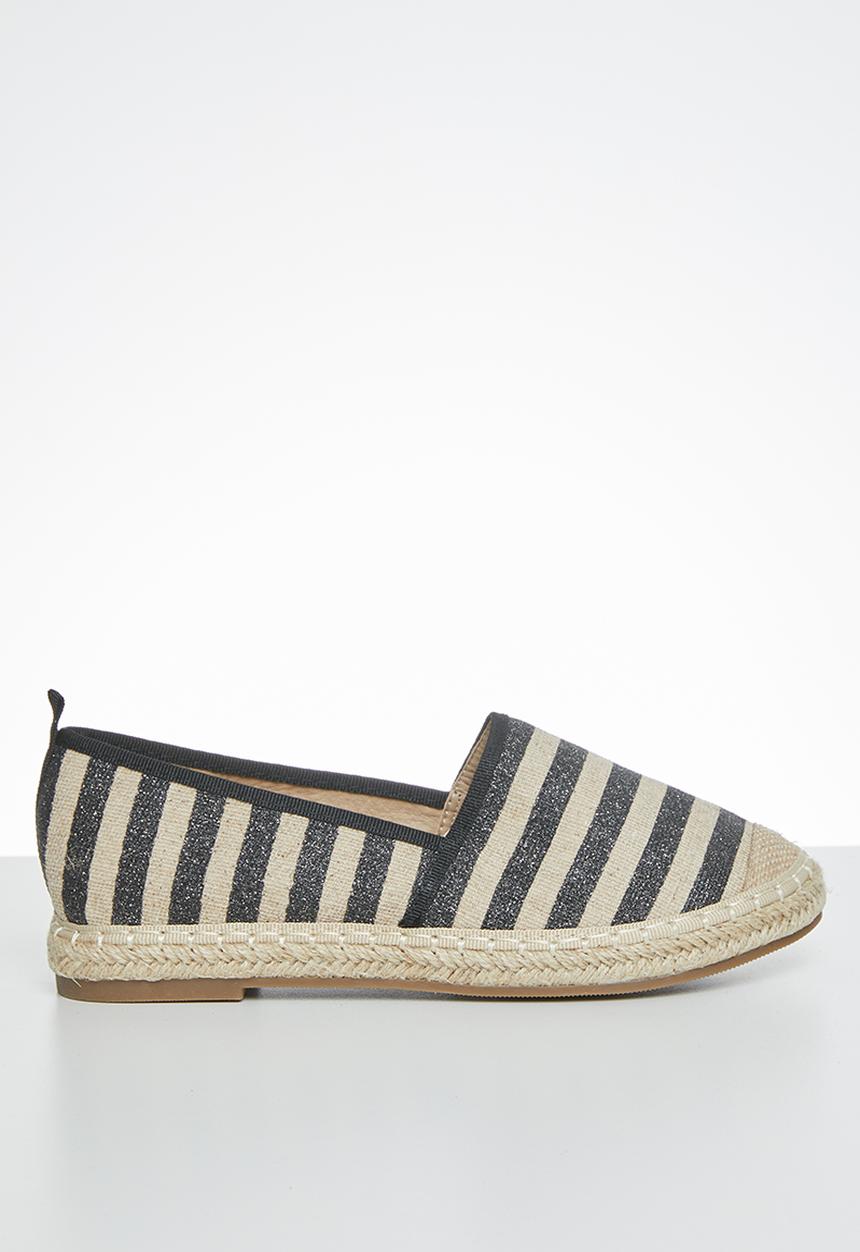 Butterfly Feet - Palm espadrille - black & neutral