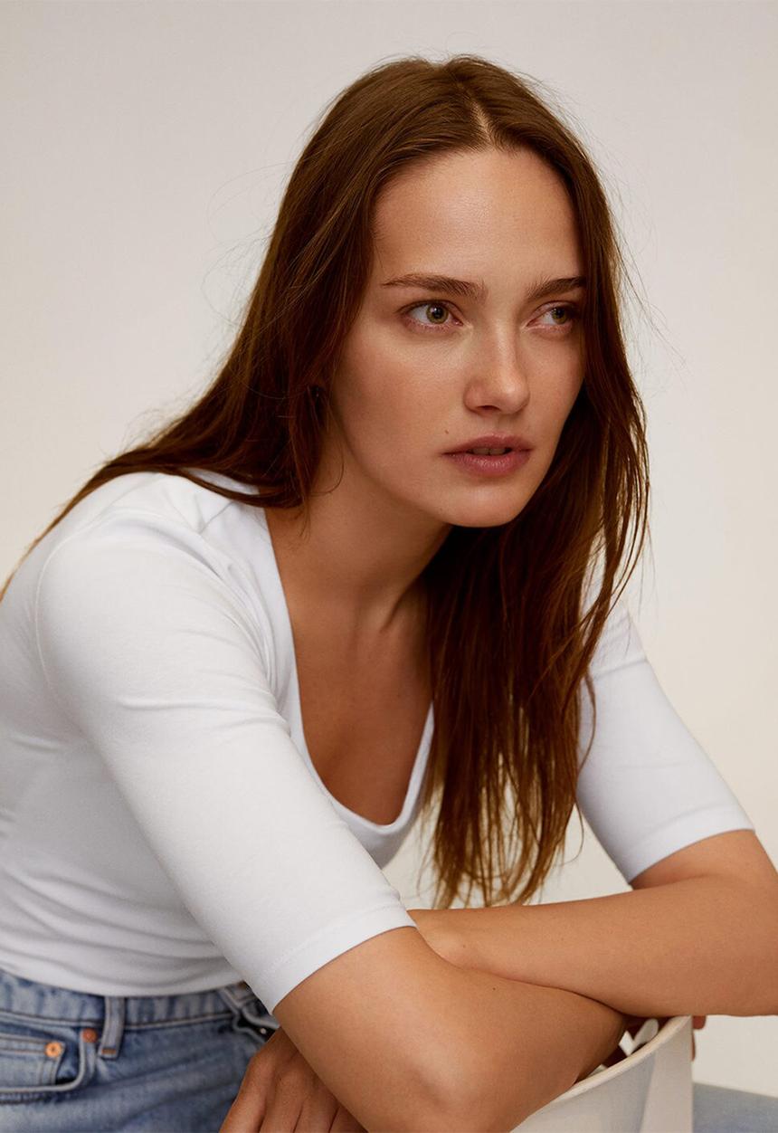 MANGO - T-shirt camly - white
