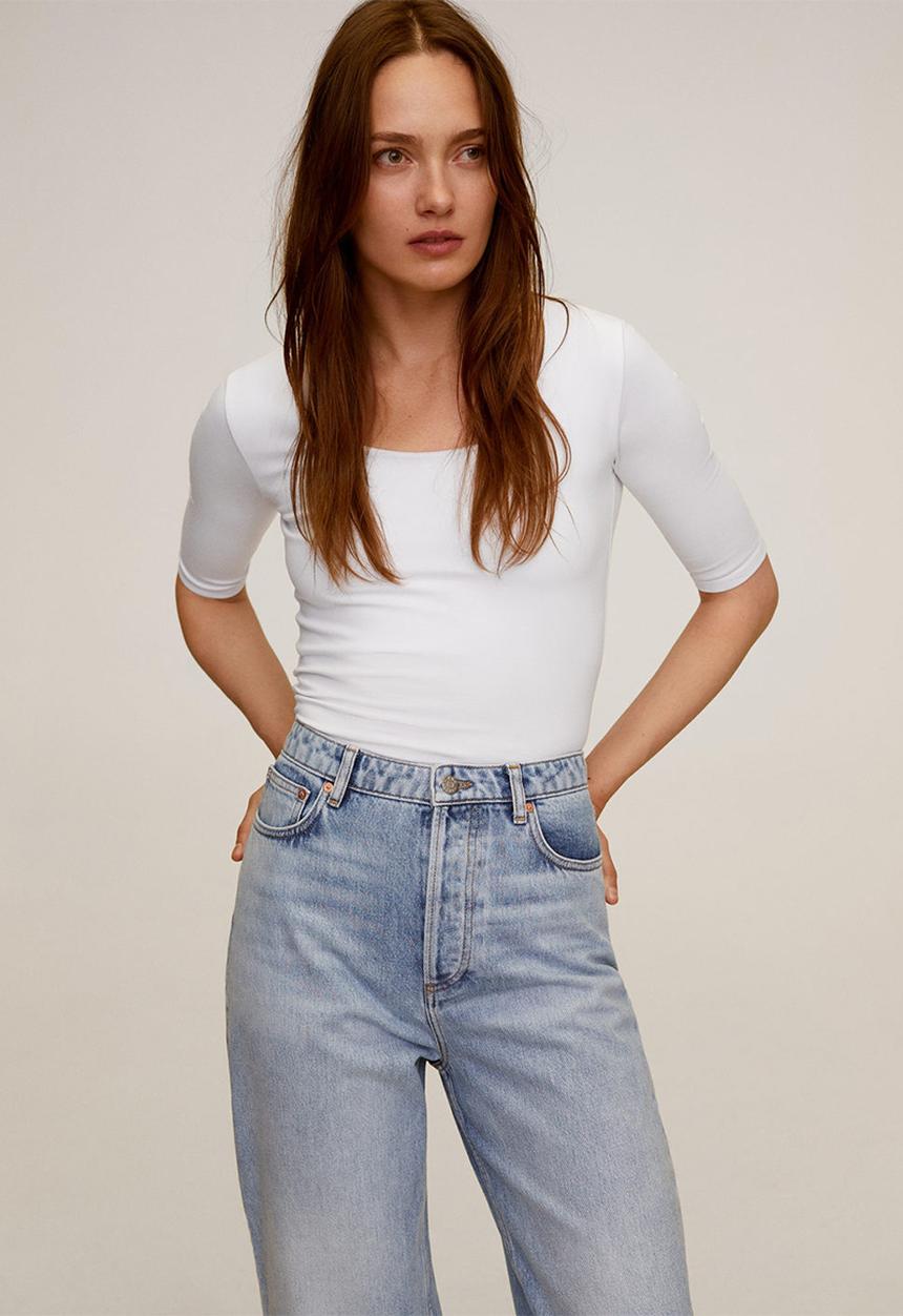 MANGO - T-shirt camly - white