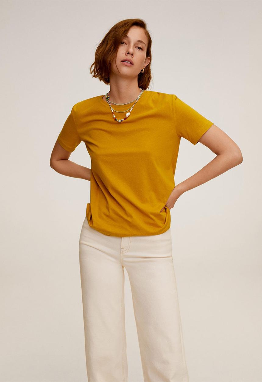 MANGO - T-shirt chalaok - yellow