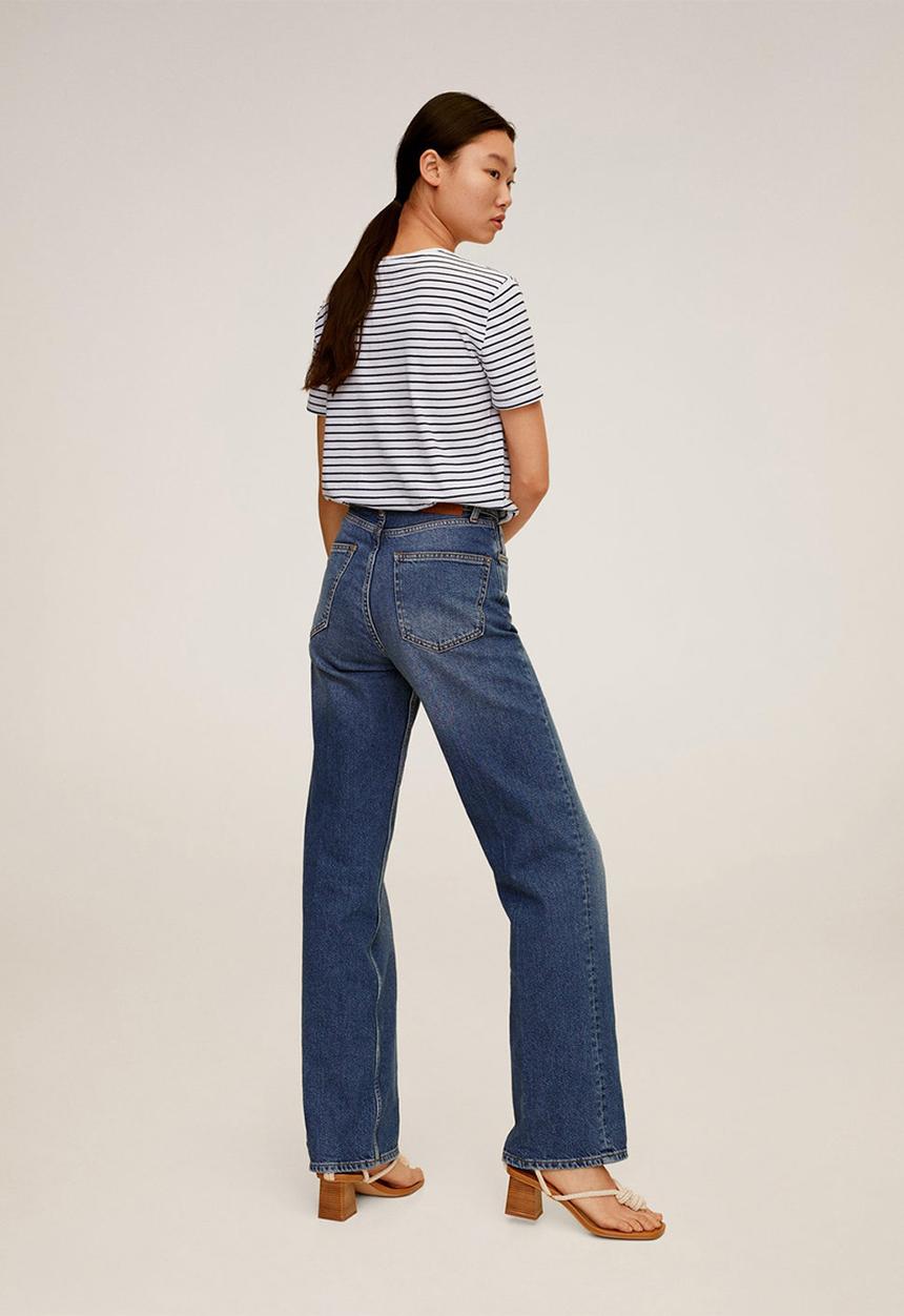 MANGO - T-shirt chalaok - navy & white