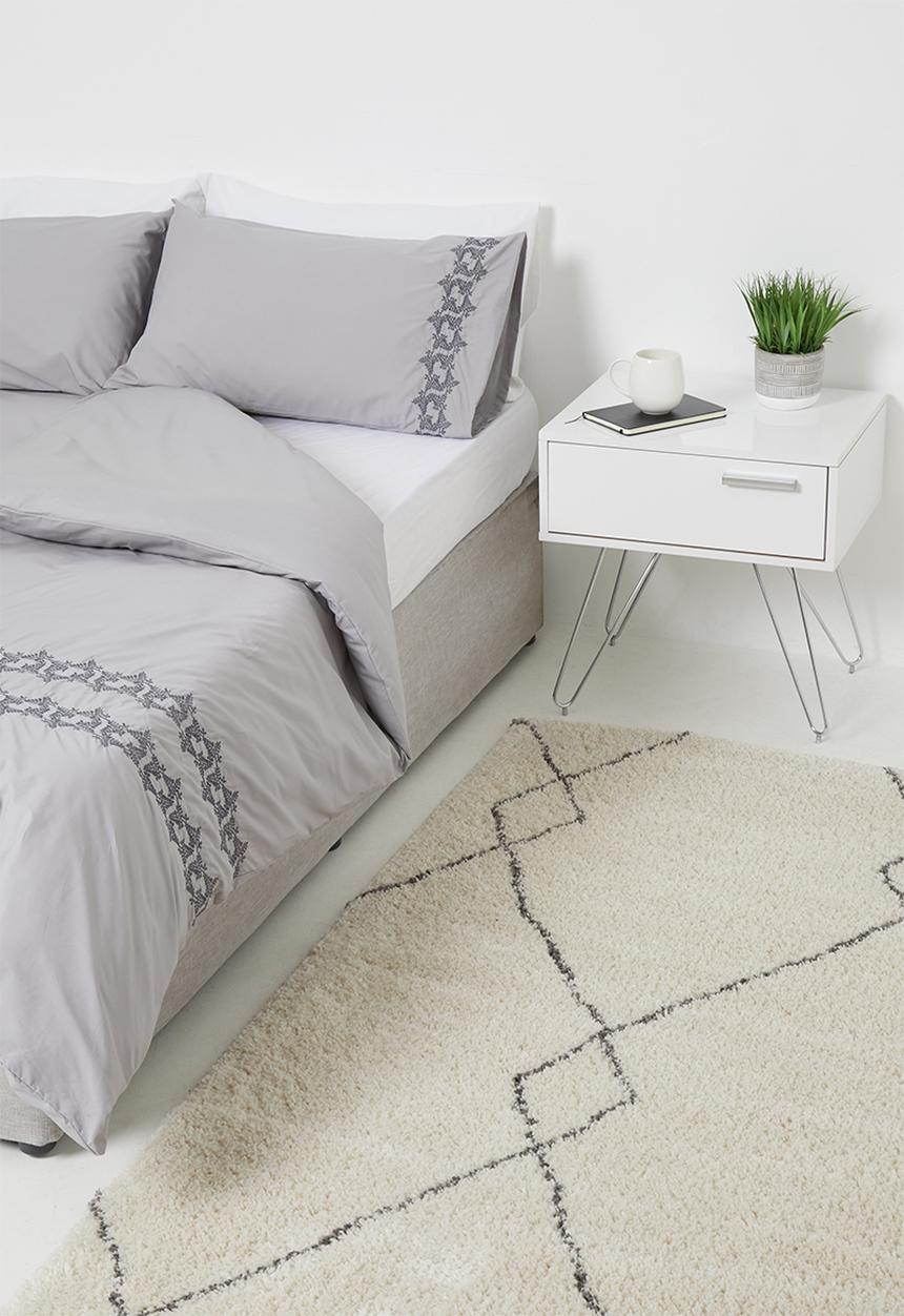 Sixth Floor - Gemma embroidered cotton duvet set - grey