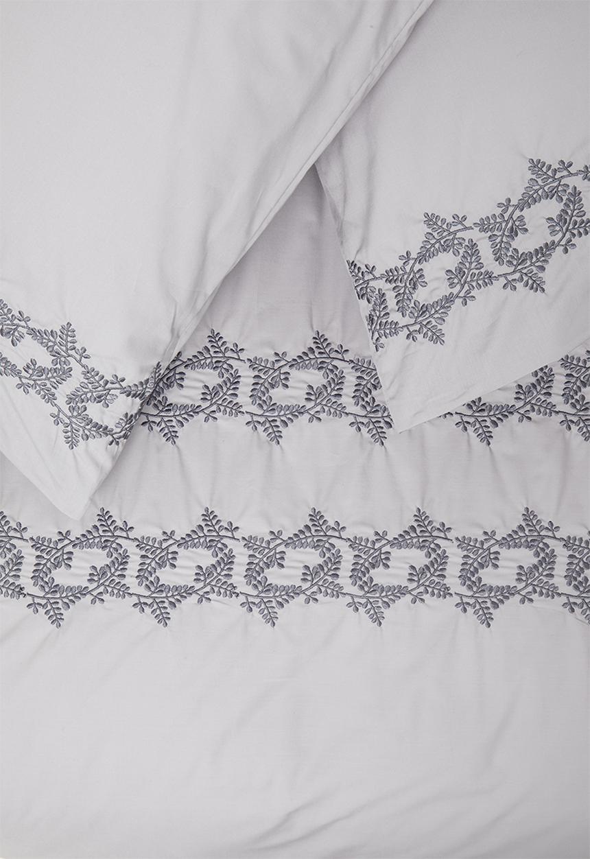 Sixth Floor - Gemma embroidered cotton duvet set - grey