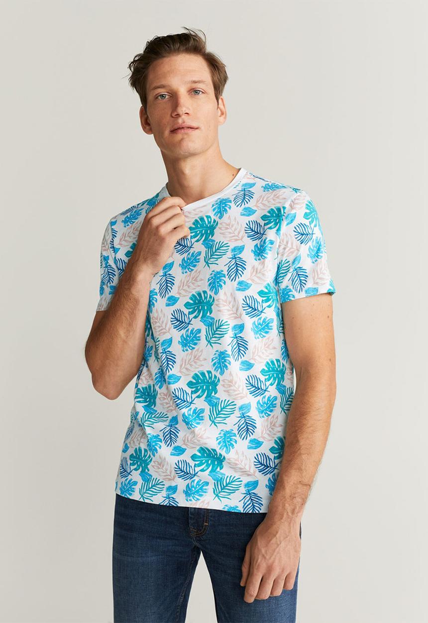 MANGO - Leaves T-shirt - multi