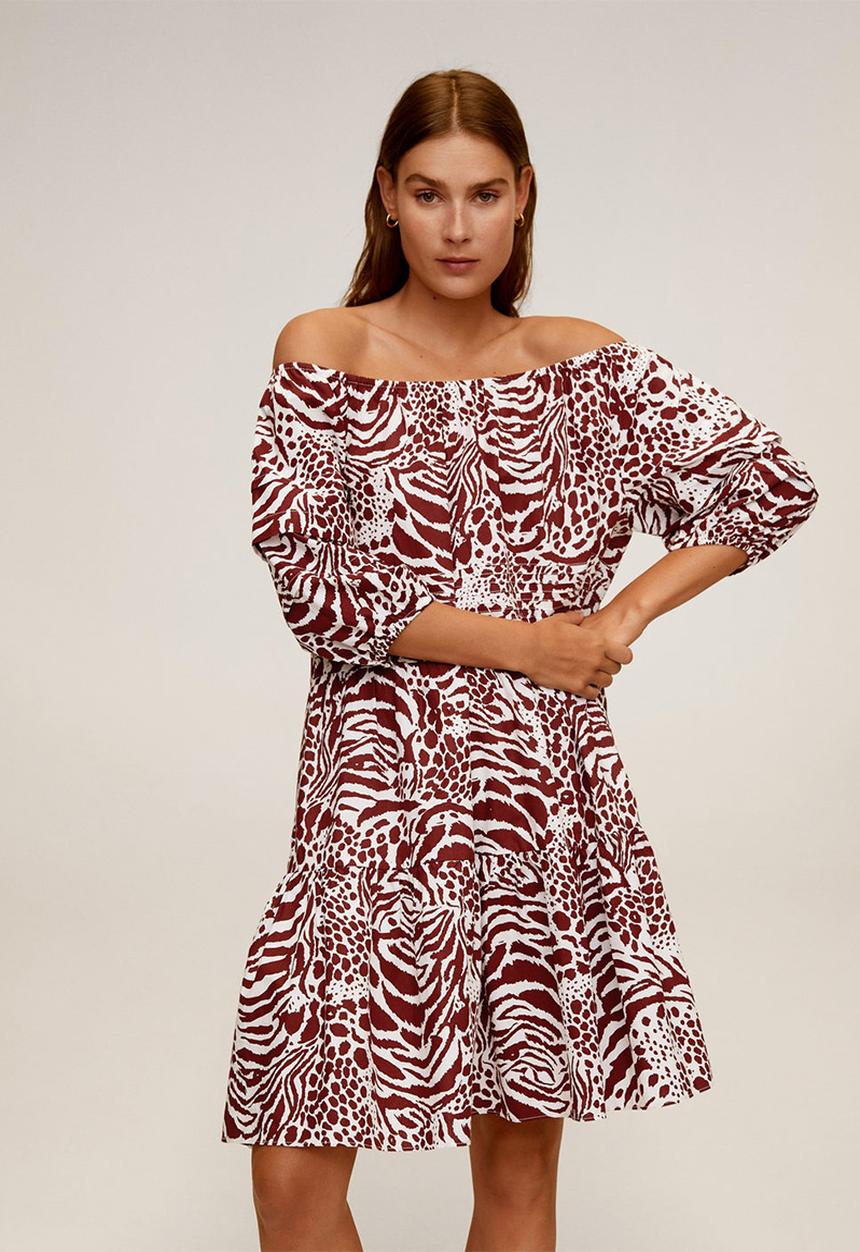 MANGO - Alba dress - dark red