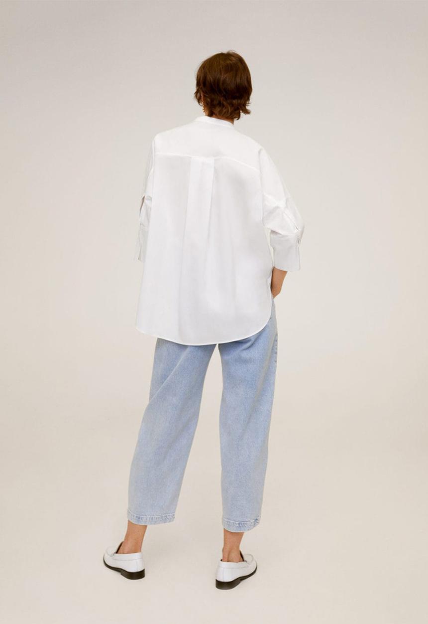 MANGO - Blouse popi - white