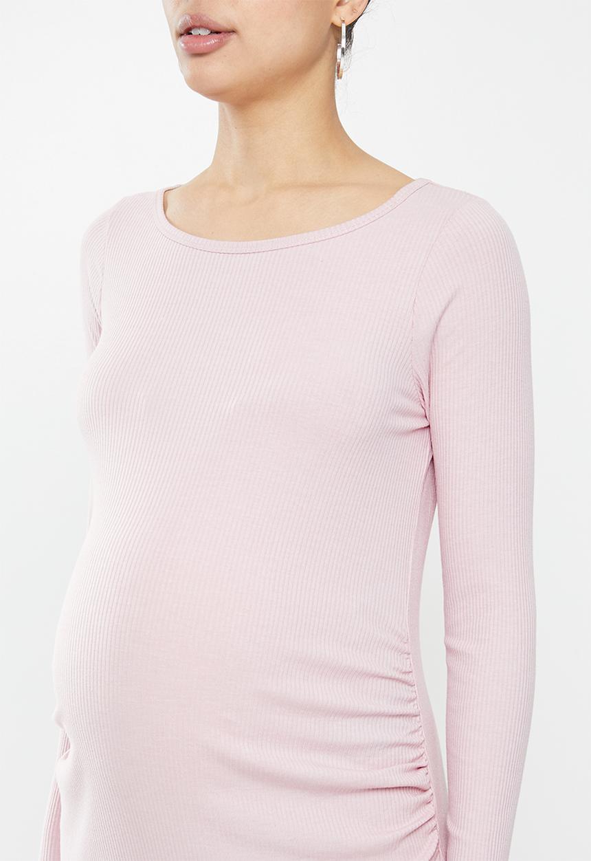 Cotton On - Maternity lettuce edge long sleeve dress - burnished lilac
