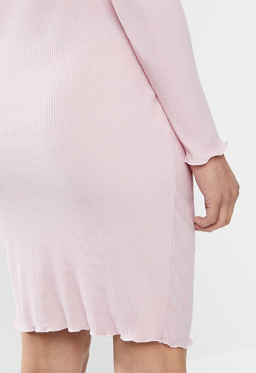 Cotton On - Maternity lettuce edge long sleeve dress - burnished lilac