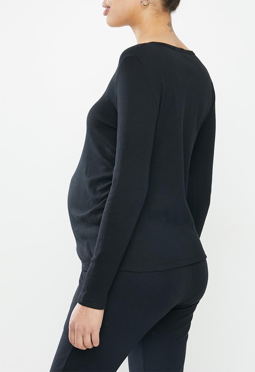 Cotton On - Maternity henley long sleeve top - black