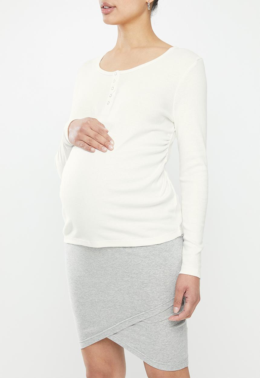 Cotton On - Maternity henley long sleeve top - gardenia