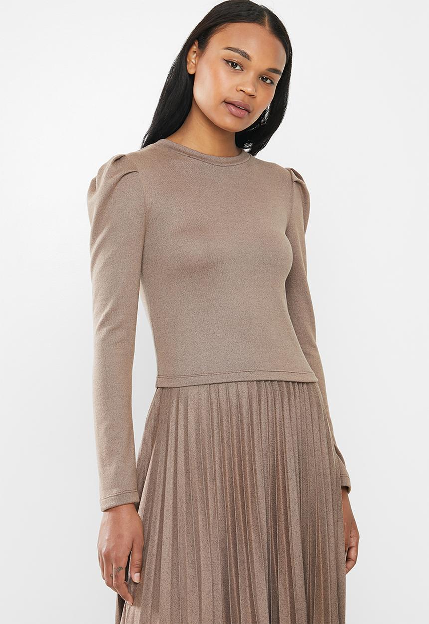 MILLA - Cut & sew top - brown