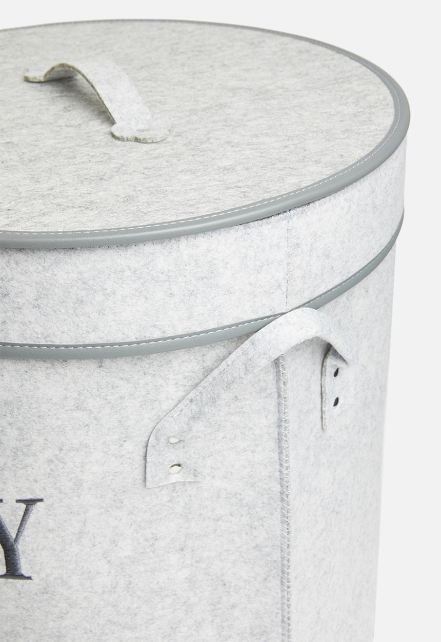 Storage Solutions - Felt laundry bag with lid - grey