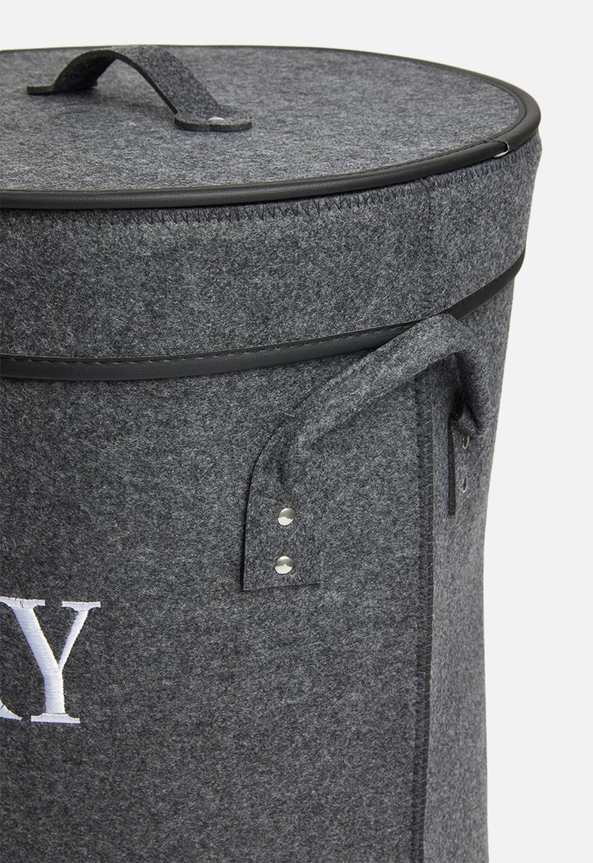 Storage Solutions - Felt laundry bag with lid - charcoal