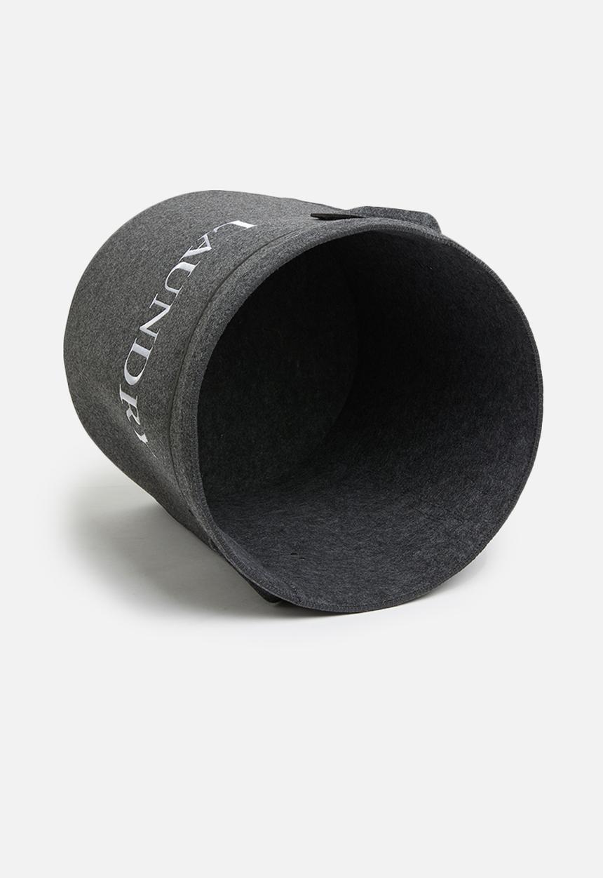 Storage Solutions - Felt laundry bag with lid - charcoal