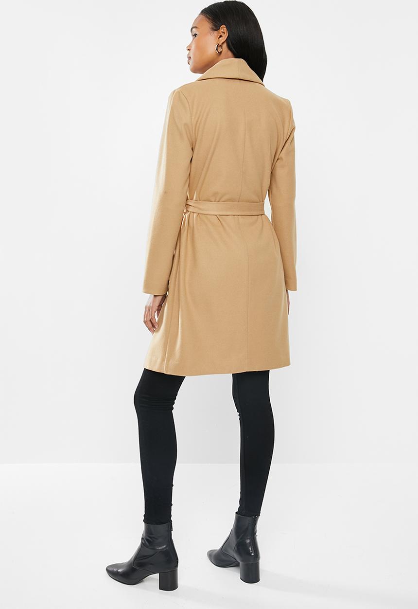 MILLA - Shawl collar coat - stone