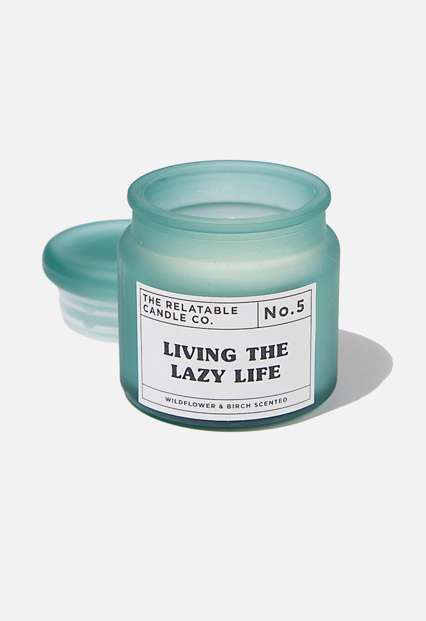 Typo - Mini glass candle - lazy life