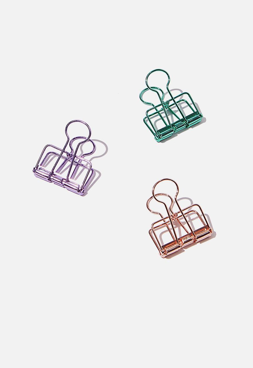 Typo - Bulldog clip 3 pack - pastel
