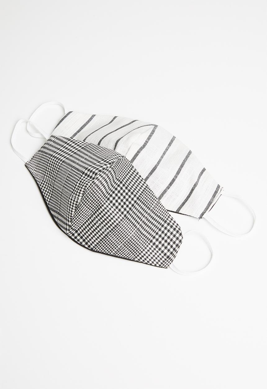 Superbalist - Reversible 2 pack mask - white & black 