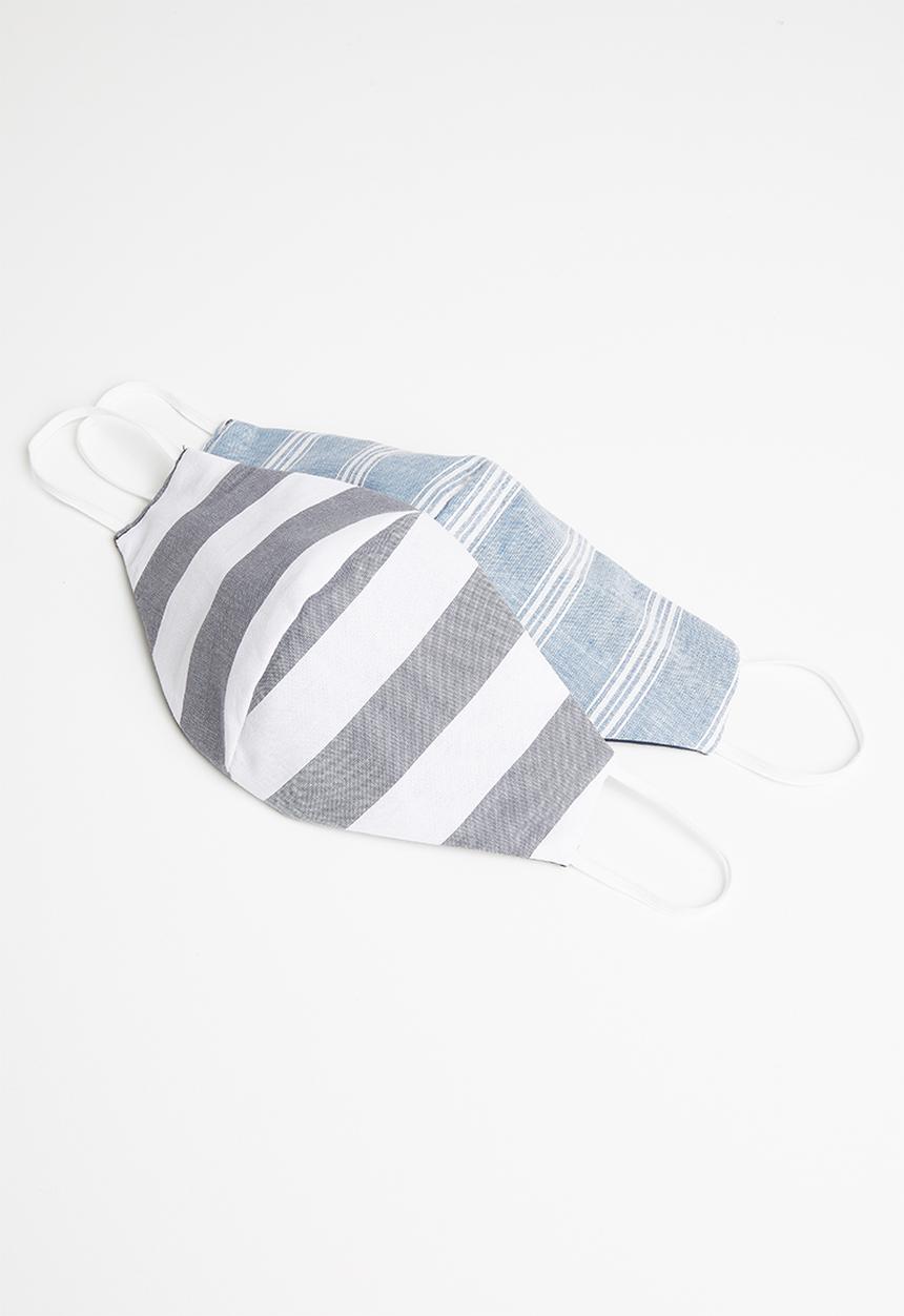 Superbalist - Reversible 2 pack mask - blue & white 