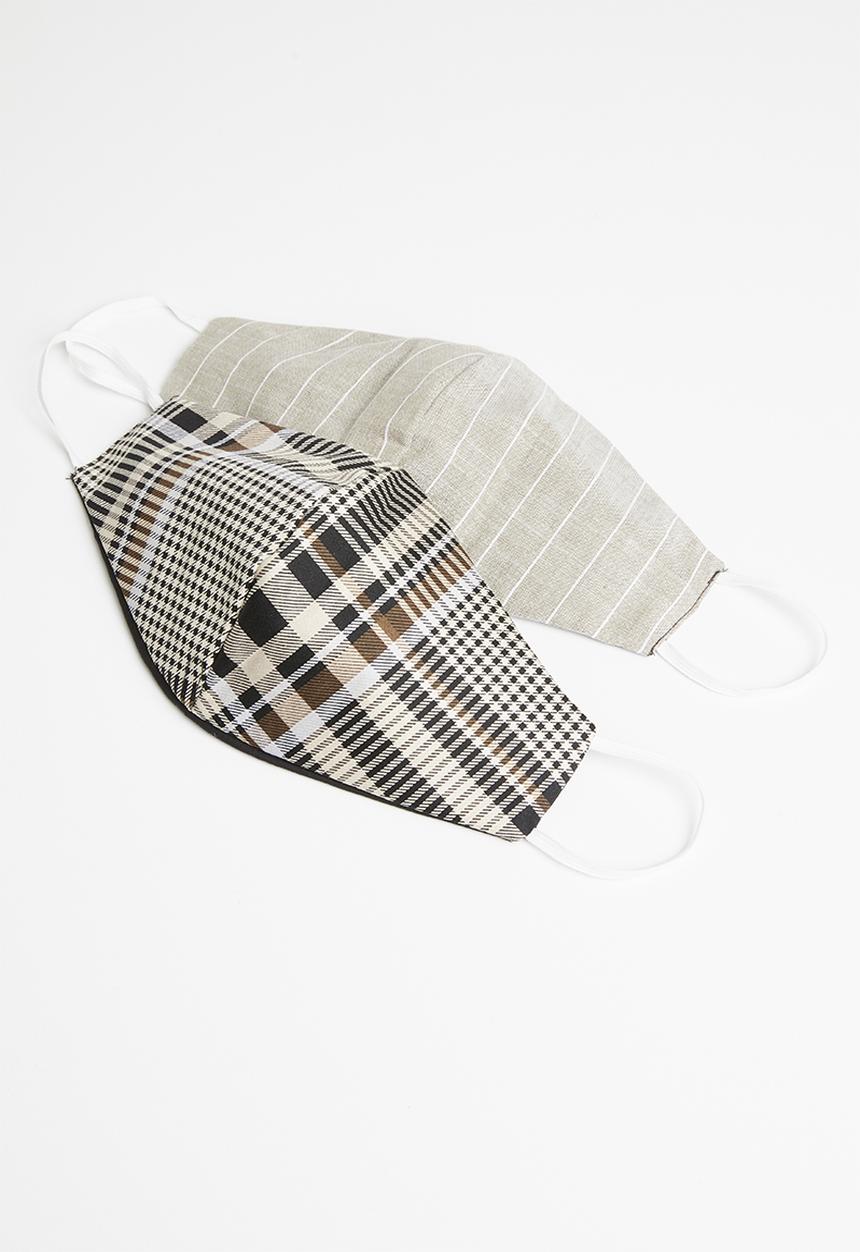 Superbalist - Reversible 2 pack mask - beige & black