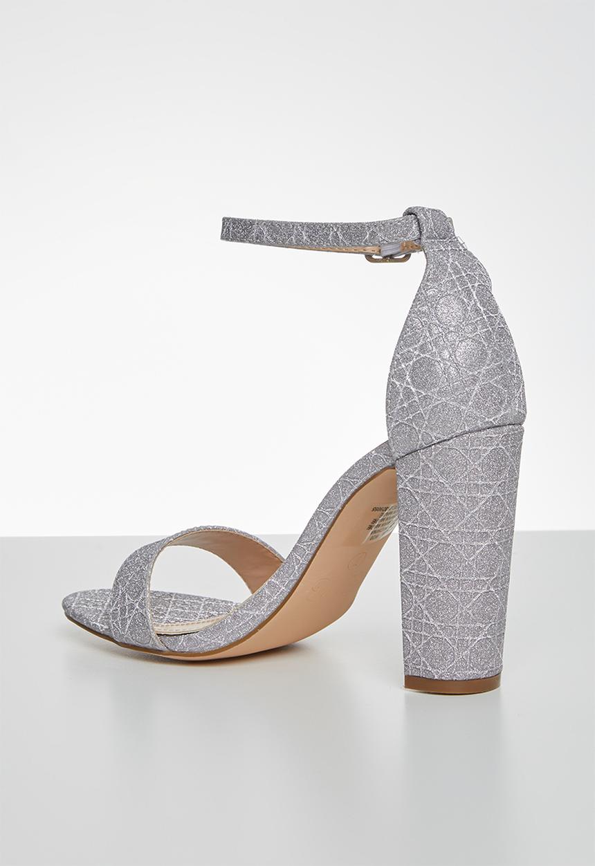 Miss Black - Bublia block heel - silver