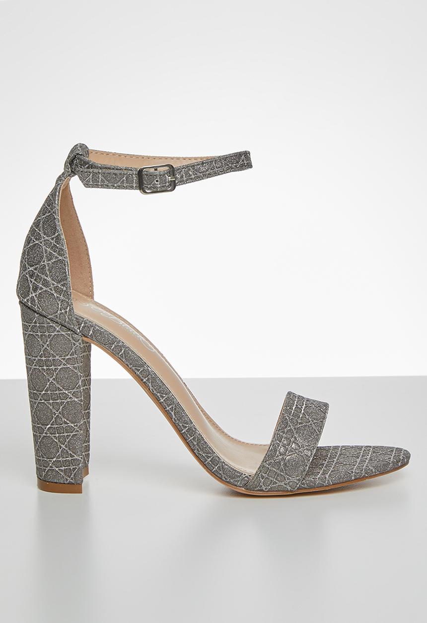 Miss Black - Bublia block heel - grey