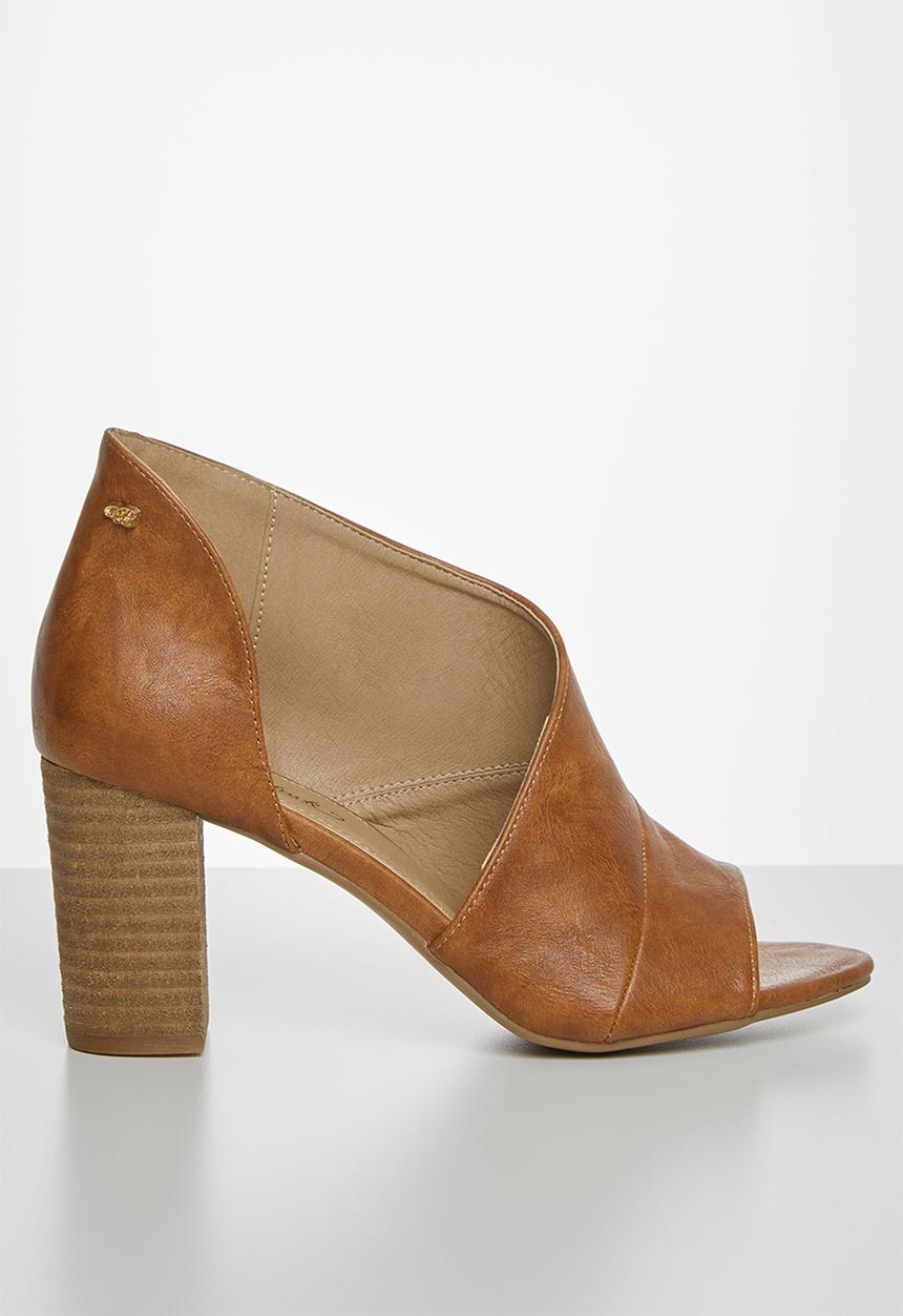 Miss Black - Tinos block heel - tan