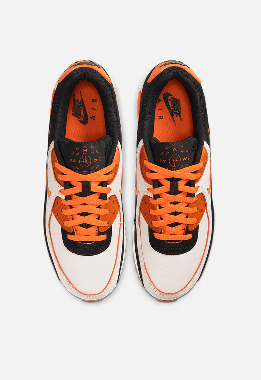 Nike - Air Max 90 Premium - sail / safety orange-black-gum med brown