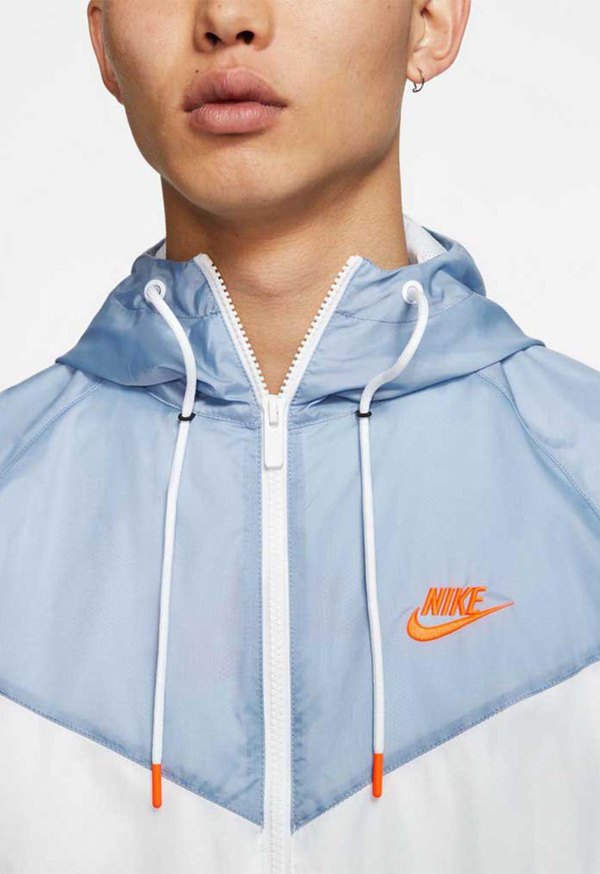 Nike - Nsw he wind resistant hooded jacket - white & blue 