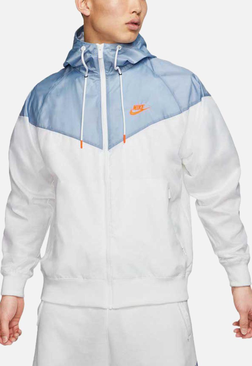 Nike - Nsw he wind resistant hooded jacket - white & blue 