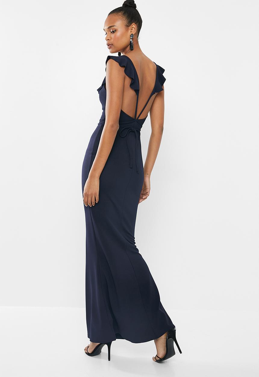 Missguided - Frill maxi dress - navy