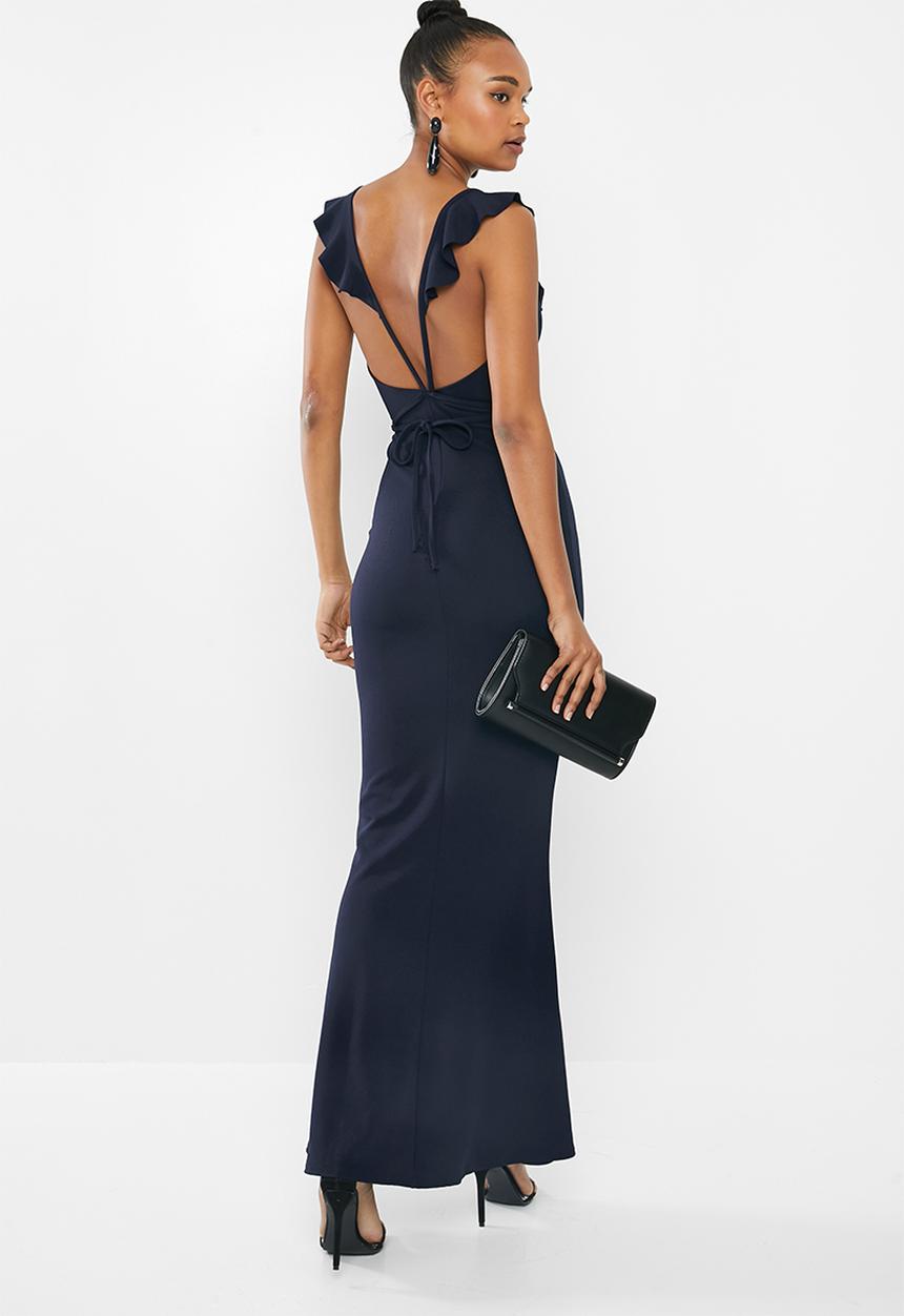 Missguided - Frill maxi dress - navy