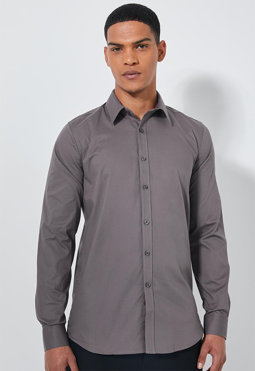 Superbalist - Jos slim fit long sleeve shirt - grey