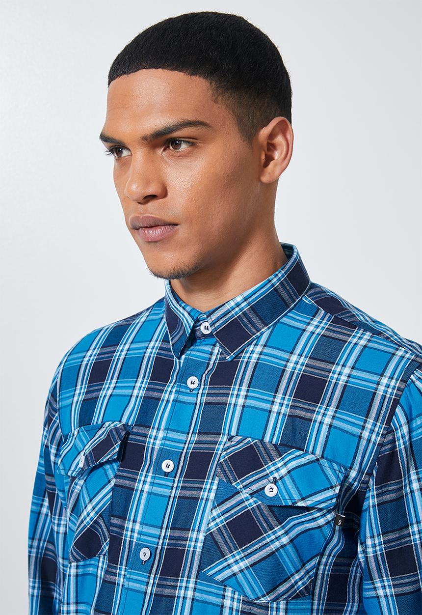 Superbalist - Barber regular fit long sleeve oxford shirt - blue