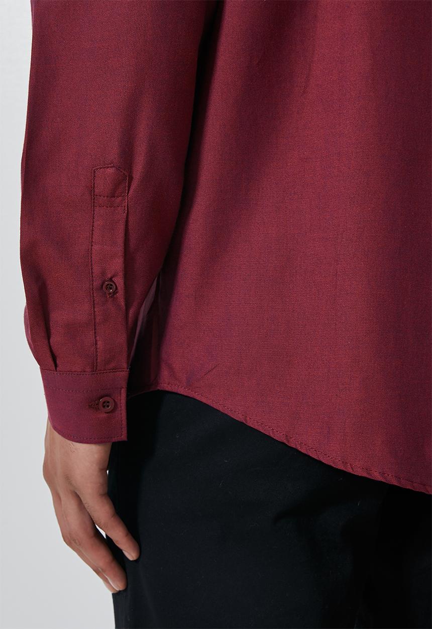 Superbalist - Barber regular fit long sleeve oxford shirt - burgundy