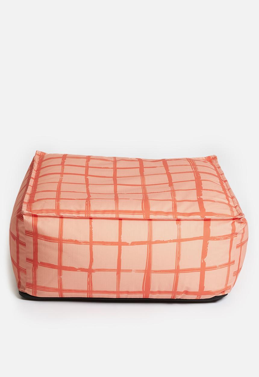 Sixth Floor - Diego floor cushion - coral & pink