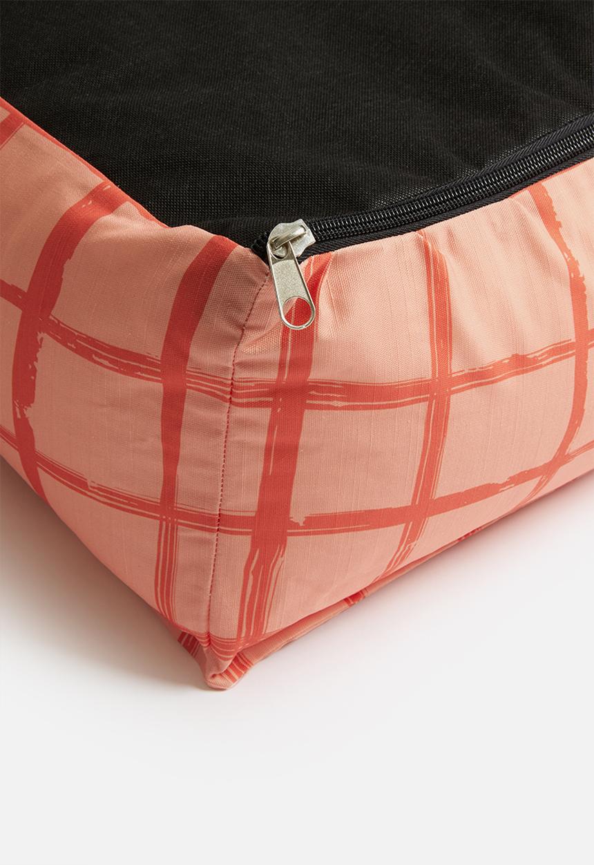 Sixth Floor - Diego floor cushion - coral & pink