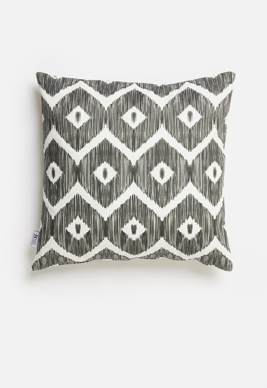 Sixth Floor - Tactile printed cushion cover - black