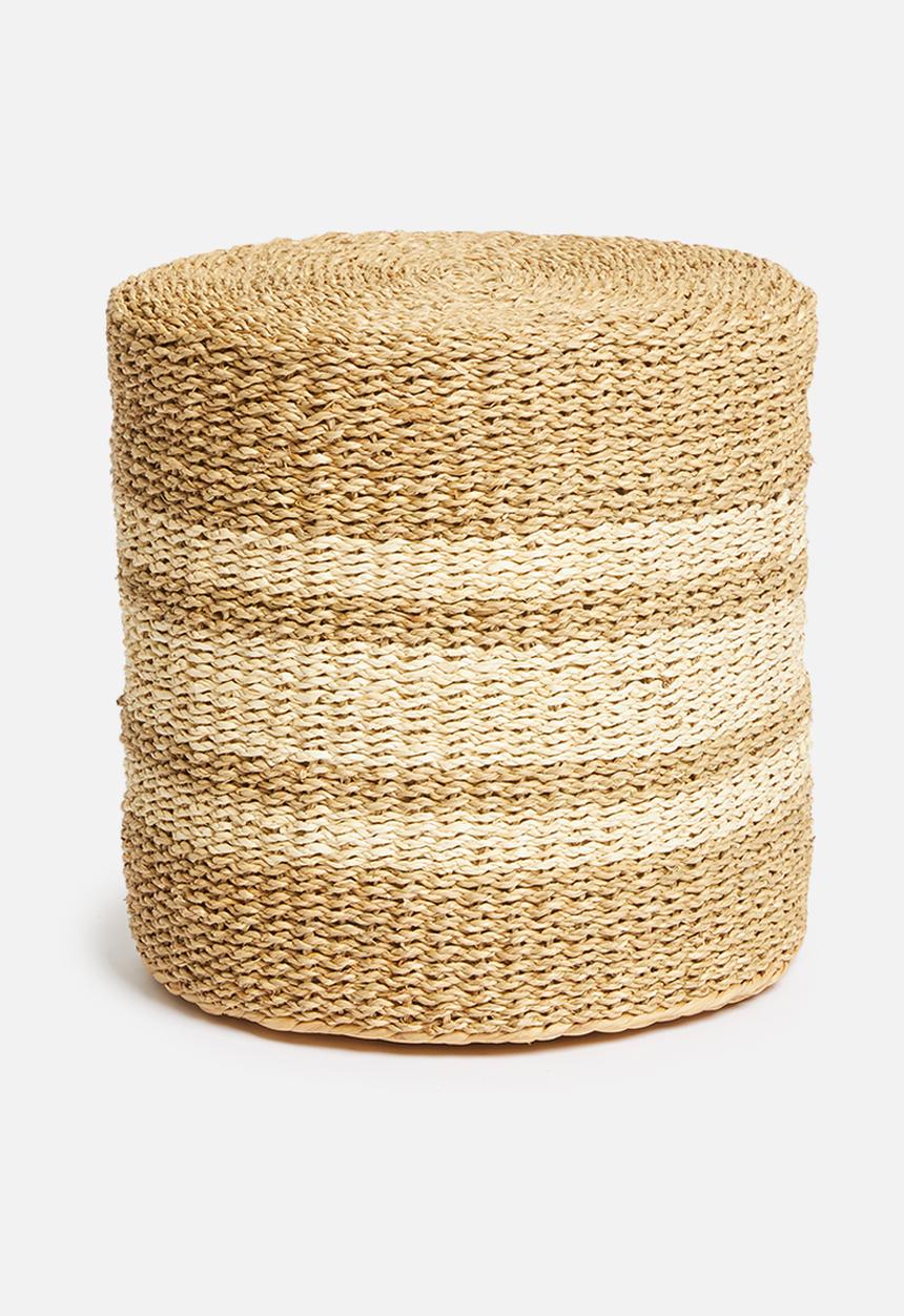 H&S - Seagrass round pouf - brown