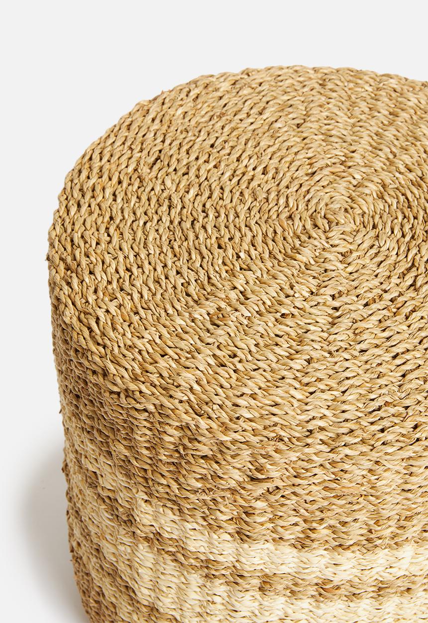 H&S - Seagrass round pouf - brown