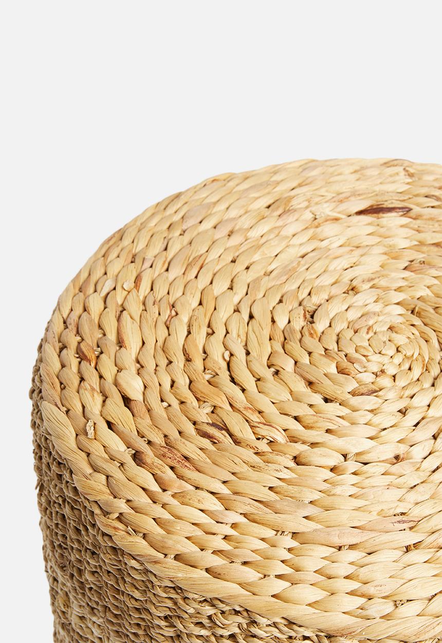 H&S - Seagrass round pouf - brown