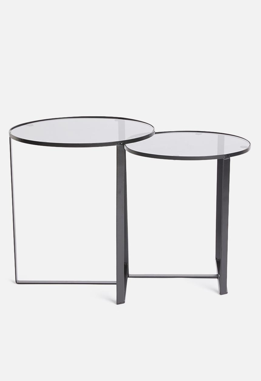 Excellent Houseware - Liam side table set of 2 - black 