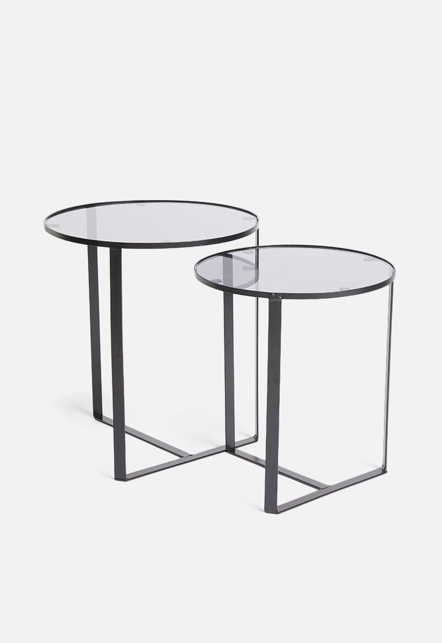 Excellent Houseware - Liam side table set of 2 - black 