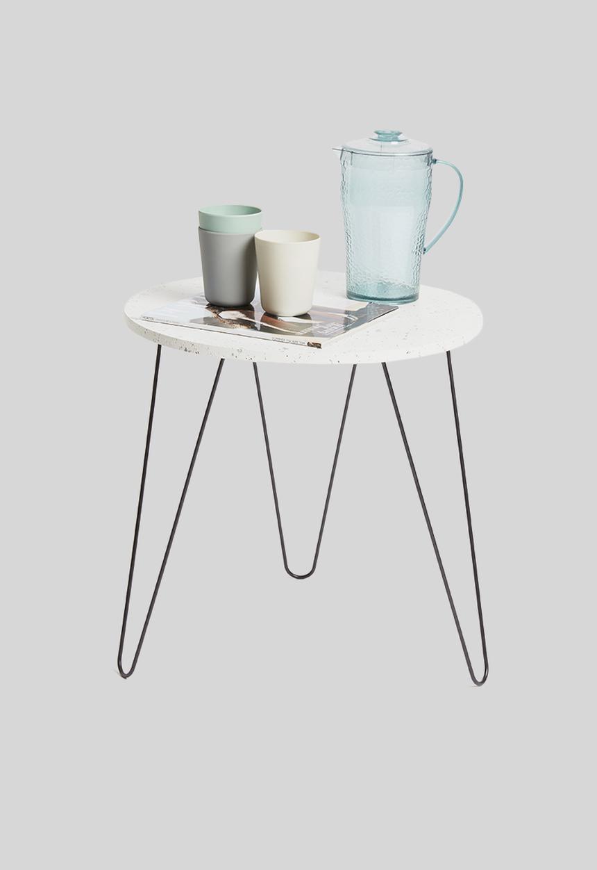 Excellent Houseware - Marble side table - white 