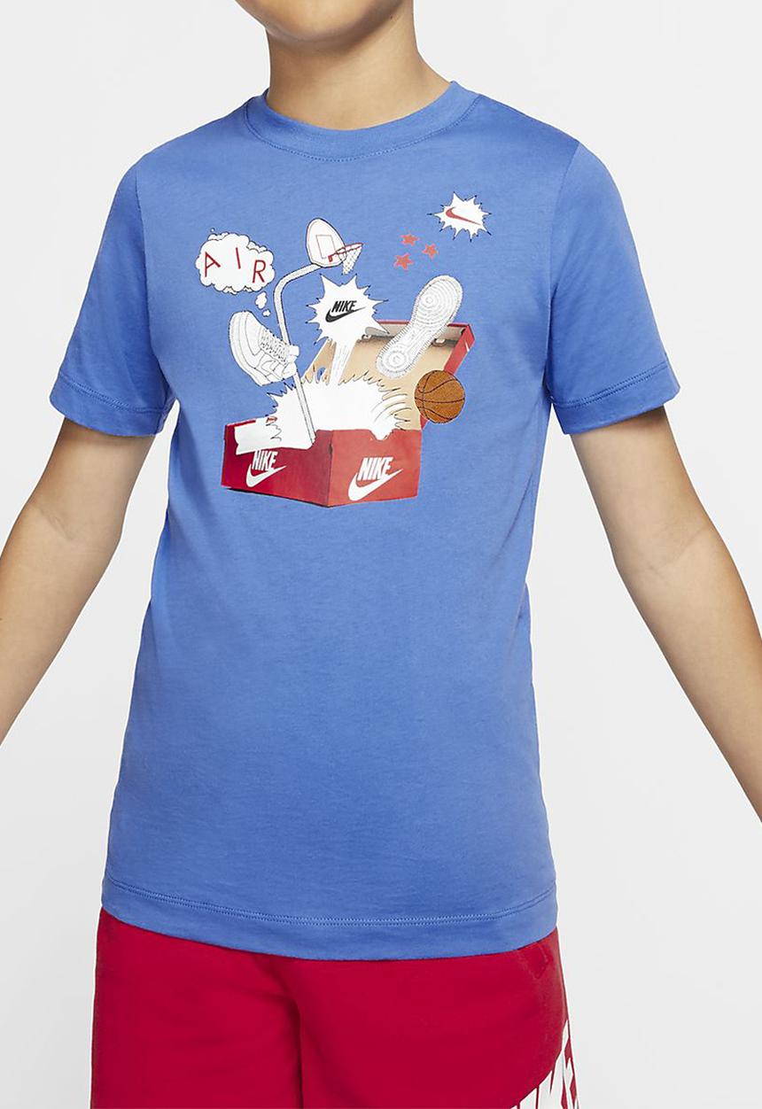 Nike - Bb nsw tee shoebox af1 - blue & red