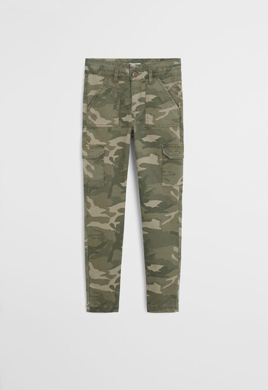 MANGO - Trousers camu  - khaki