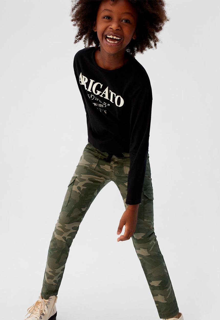 MANGO - Trousers camu  - khaki